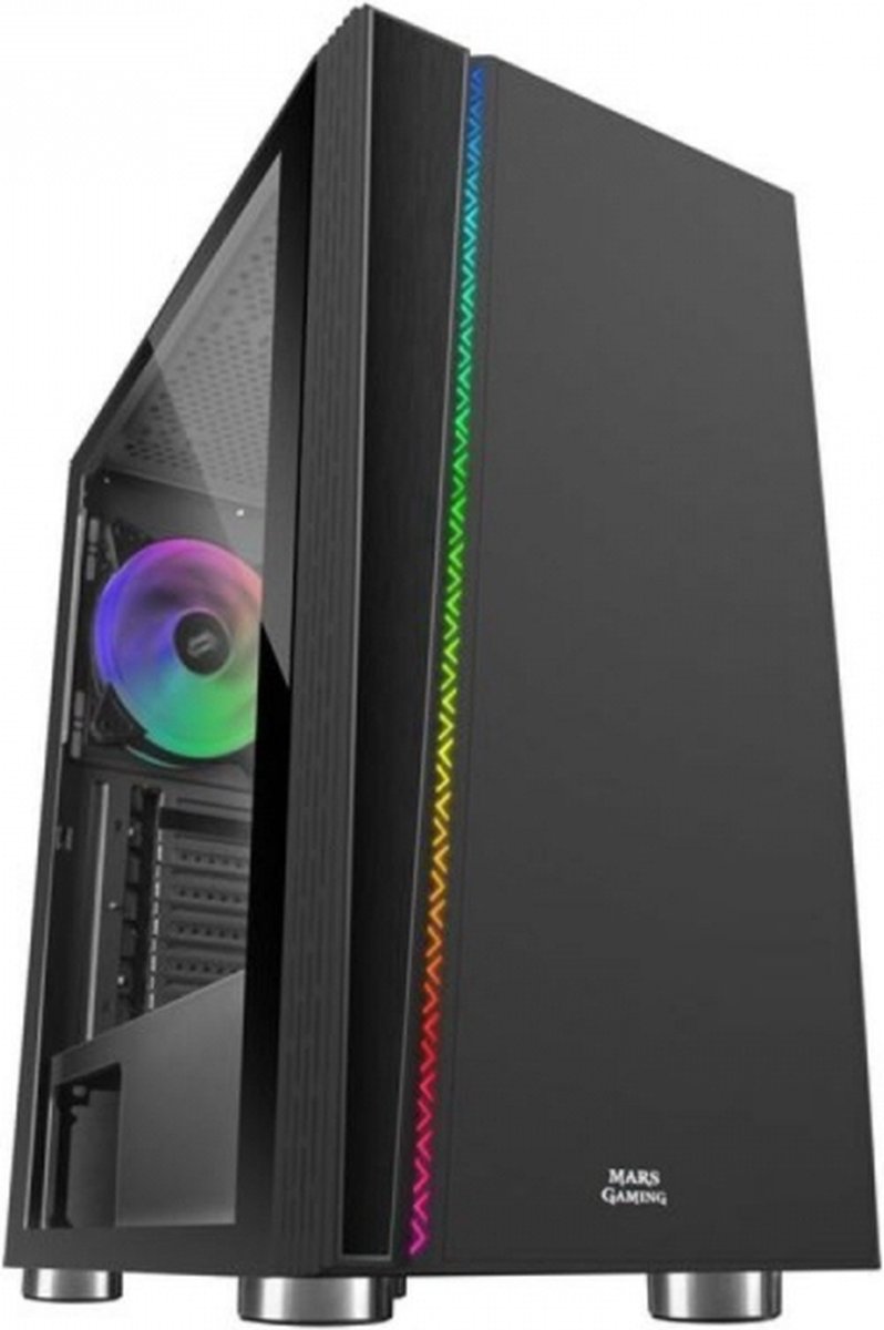 Mars gaming PC Kast PC Case ATX Computer kast RGB Zwart