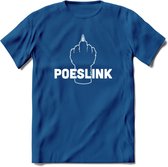 Poeslink! - Katten T-Shirt Kleding Cadeau | Dames - Heren - Unisex | Kat / Dieren shirt | Grappig Verjaardag kado | Tshirt Met Print | - Donker Blauw - L