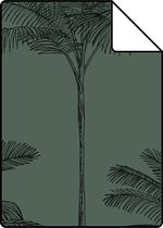 Proefstaal ESTAhome behang palmbomen donkergroen - 139321 - 26,5 x 21 cm