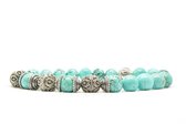 Beaddhism - Armband - Turquoise - Triple Kashmir Caps - Zilver - 8 mm - 21 cm