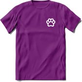Cat Paw - Katten T-Shirt Kleding Cadeau | Dames - Heren - Unisex | Kat / Dieren shirt | Grappig Verjaardag kado | Tshirt Met Print | - Paars - XL