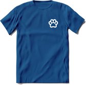 Cat Paw - Katten T-Shirt Kleding Cadeau | Dames - Heren - Unisex | Kat / Dieren shirt | Grappig Verjaardag kado | Tshirt Met Print | - Donker Blauw - M