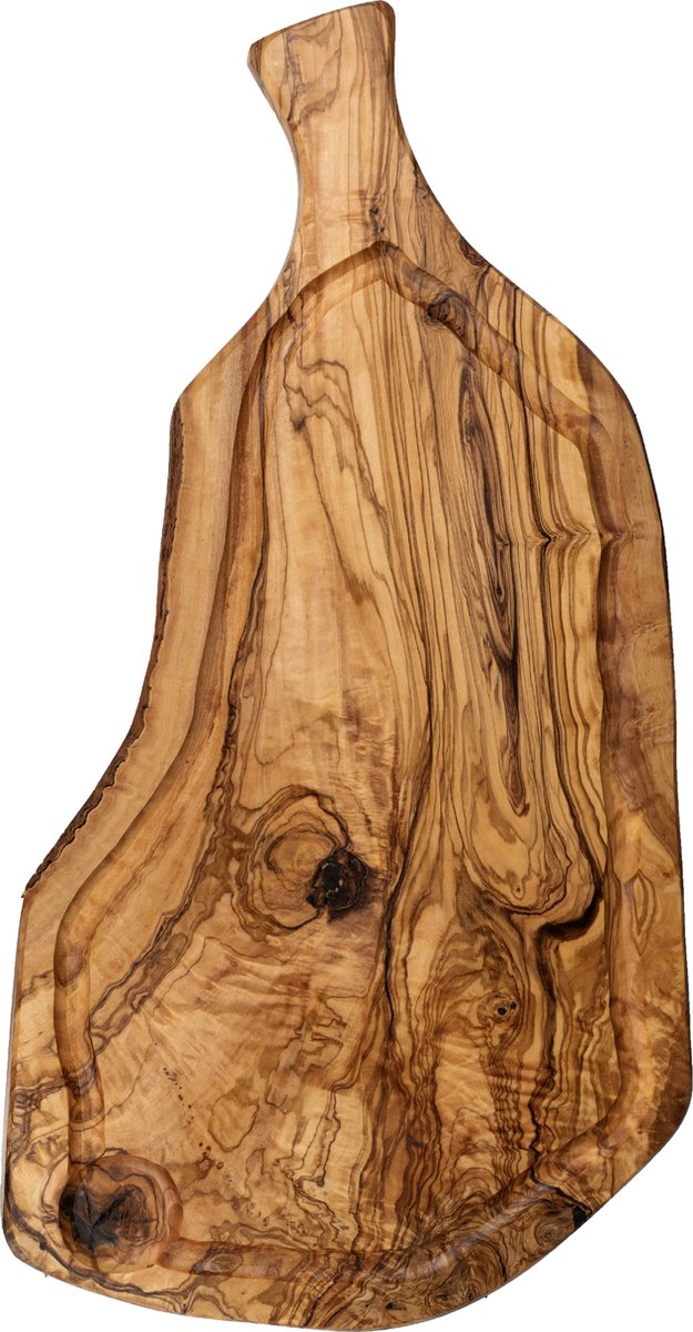 Olijfhouten Serveerplank met Sapgeul - Dienblad – Snijplank – Keuken Accessoires - 100% Natuurlijk Olijfhout – 50 x 26 cm