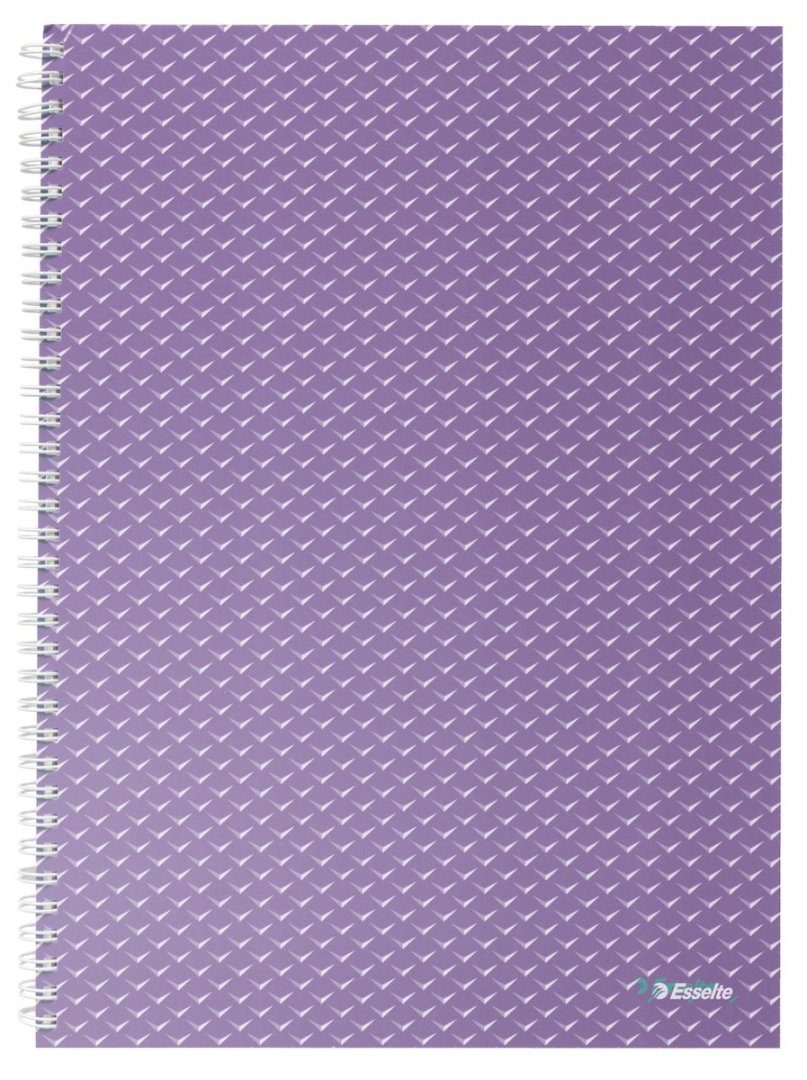 Esselte Colour’Breeze A4 Geruit Notitieboek - 80 Vellen/160 Pagina’s - FSC-Gecertificeerd - Lavendel