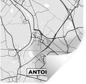 Stickers muraux - Plan de la ville - Carte - België - Zwart Wit - Antoing - Carte - 30x30 cm - Feuille adhésive