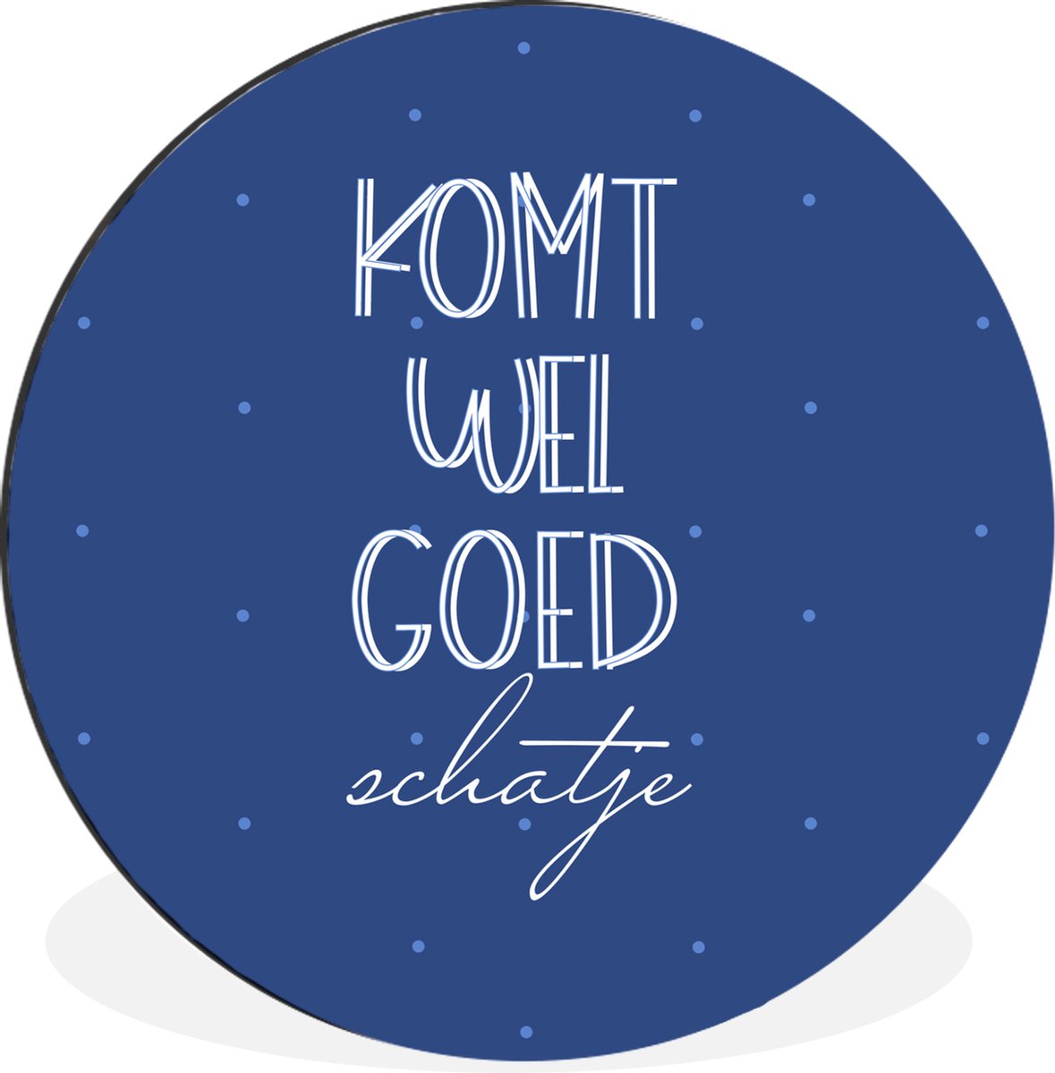 WallCircle Wandcirkel - Muurcirkel - Beterschap - Quote - Liefde - Aluminium - Dibond - 60x60 cm - Binnen en Buiten Multicolor