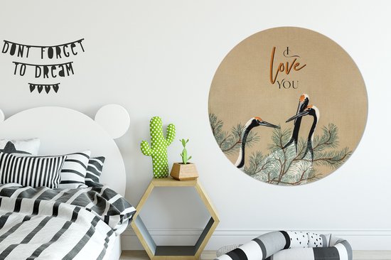 Wall Circle - Wall Circle Indoor - Je t'aime - Citations - Proverbes - Amour - ⌀ 150 cm - Décoration murale - Peintures Ronds