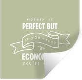 Muurstickers - Sticker Folie - Quote - Economics - Studeren - 100x100 cm - Plakfolie - Muurstickers Kinderkamer - Zelfklevend Behang XXL - Zelfklevend behangpapier - Stickerfolie