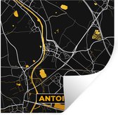 Stickers Stickers muraux - Antoing - Carte - Or - Carte - Plan de la ville - 120x120 cm - Feuille adhésive XXL
