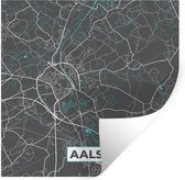 Stickers muraux - België - Alost - Plan de la ville - Carte - Blauw - Carte - 80x80 cm - Film adhésif