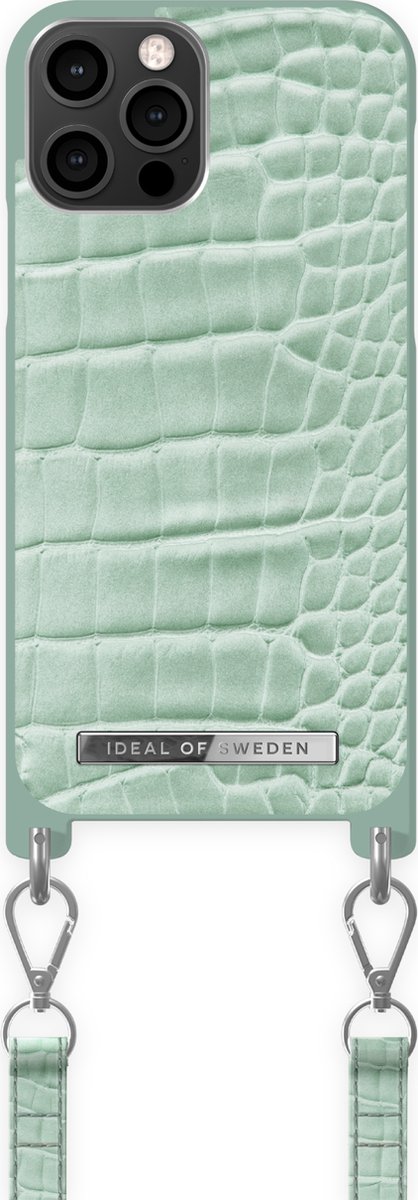 iDeal of Sweden Phone Necklace Case iPhone 12/12 Pro Mint Croco