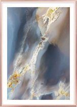 Poster Met Metaal Rose Lijst - Decoratieve Witte Poster