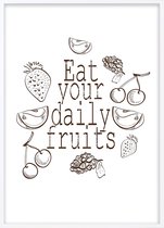 Poster Met Witte Lijst - Eet Fruit Poster