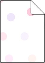 Proefstaal Origin Wallcoverings behang stip poederroze, pastel paars en pastel perzikoranje - 347507 - 26,5 x 21 cm