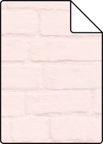 Proefstaal ESTAhome behangpapier bakstenen zacht roze - 139191 - 26,5 x 21 cm