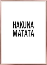 Poster Met Metaal Rose Lijst - Hakuna Matata Poster