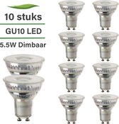 Lybardo Master GU10 LED spot - 10-pack - 5.5 watt - Dimbaar - 2100K extra warm wit - 60 graden stralingshoek