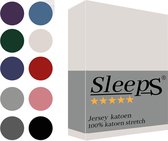 Sleeps Jersey Hoeslaken - Crème Lits-Jumeaux 180x200/220 cm - 100% Katoen - Hoge Hoek - Heerlijk Zacht Gebreid - - Strijkvrij - Rondom elastiek - Stretch -