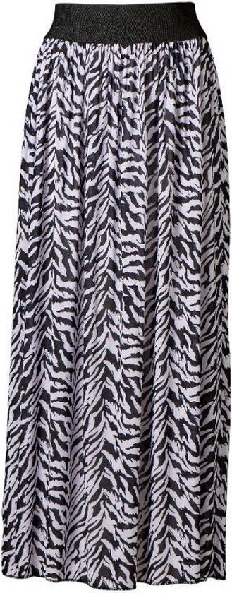 Dames plooirok tijger print 09 lang brede band - zwart/wit | Maat Onze  size, XS-XL | bol.com