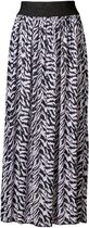 Dames plooirok tijger print 09 lang brede band  - zwart/wit | Maat Onze size, XS-XL
