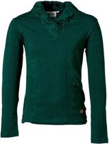 Meisjes shirt lange mouwen V-hals groen | Maat 116/ 6Y