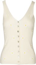 Witte top met geborduurde bloemen Grace - FRNCH - Maat M