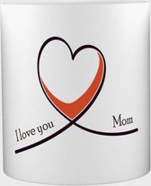 Akyol® I love you mom Mok met opdruk | mama/moeder | mama | moederdag | 350 ML inhoud