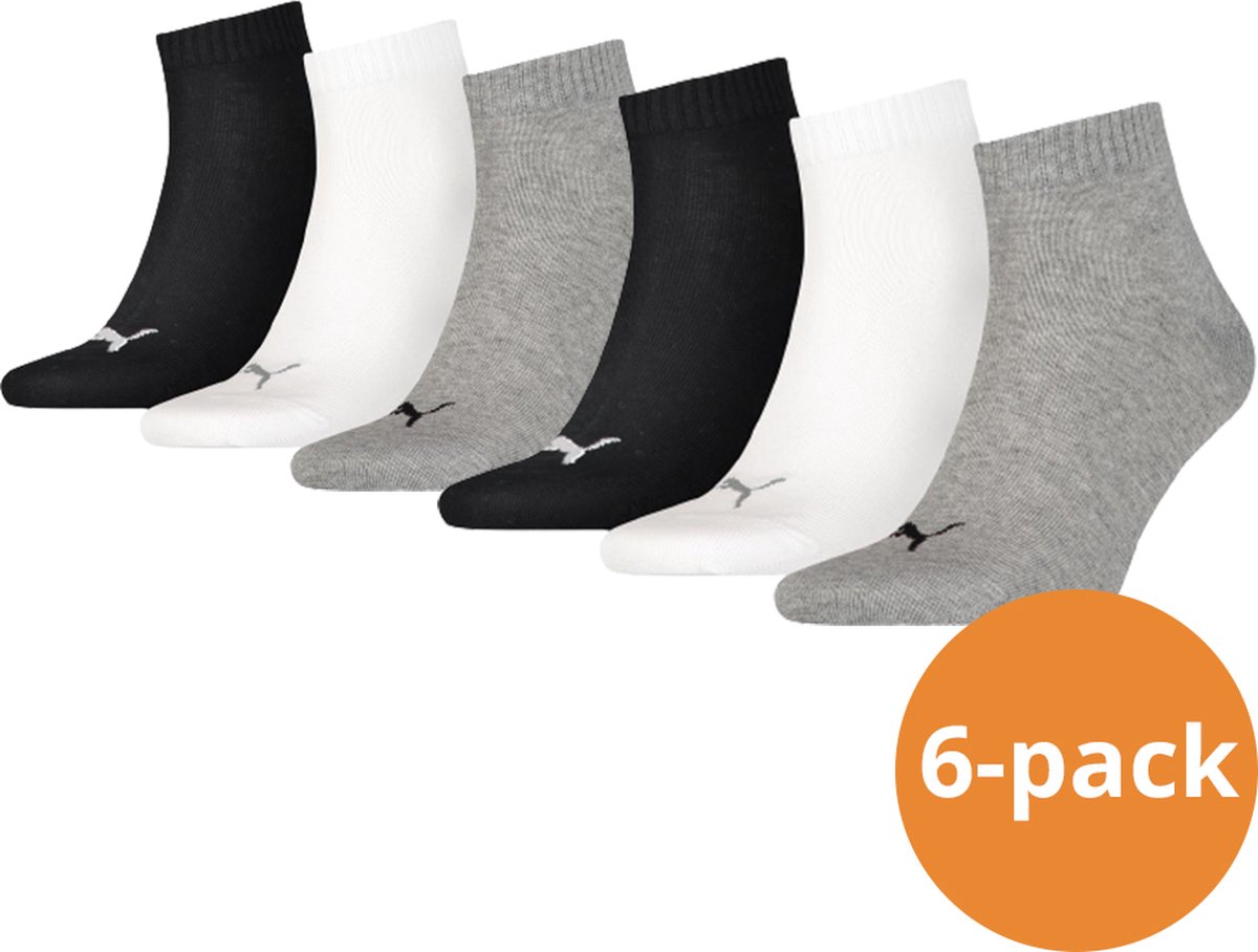 Puma Quarter Sokken Plain 6-pack / -43/46 Zwart