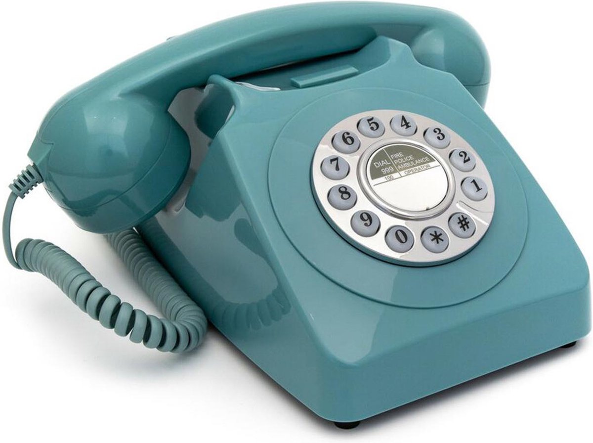 GPO 746PUSHBLU - Telefoon retro jaren ‘70, druktoetsen, blauw