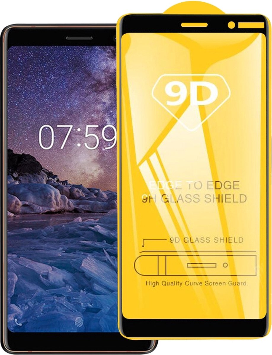 Mobigear Screenprotector geschikt voor Nokia 3.1 Plus Glazen | Mobigear Premium Screenprotector - Case Friendly - Zwart
