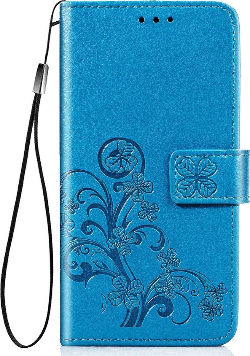 Mobigear Telefoonhoesje geschikt voor Samsung Galaxy A21s Hoesje | Mobigear Clover Bookcase Portemonnee | Pasjeshouder voor 3 Pasjes | Telefoonhoesje voor Pinpas / OV Kaart / Rijbewijs - Blauw
