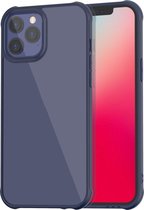 Mobigear Hoesje geschikt voor Apple iPhone 12 Telefoonhoesje Hardcase | Mobigear Crystal Backcover | iPhone 12 Case | Back Cover - Transparant /Blauw | Transparant,blauw