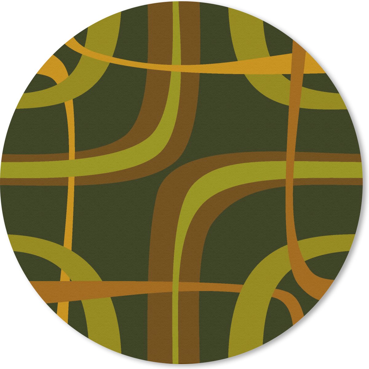 Muismat rond 30x30 cm - Mousepad Jaren 70 - Retro - Groen - Ronde muismatten