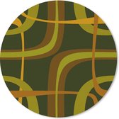 Muismat - Mousepad - Rond - Jaren 70 - Retro - Groen - 30x30 cm - Ronde muismat