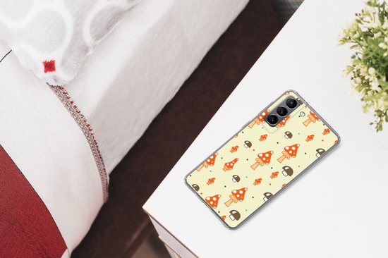 Coque Samsung Galaxy S21 Plus - Motifs - Champignon - Oranje - Étui de téléphone en Siliconen