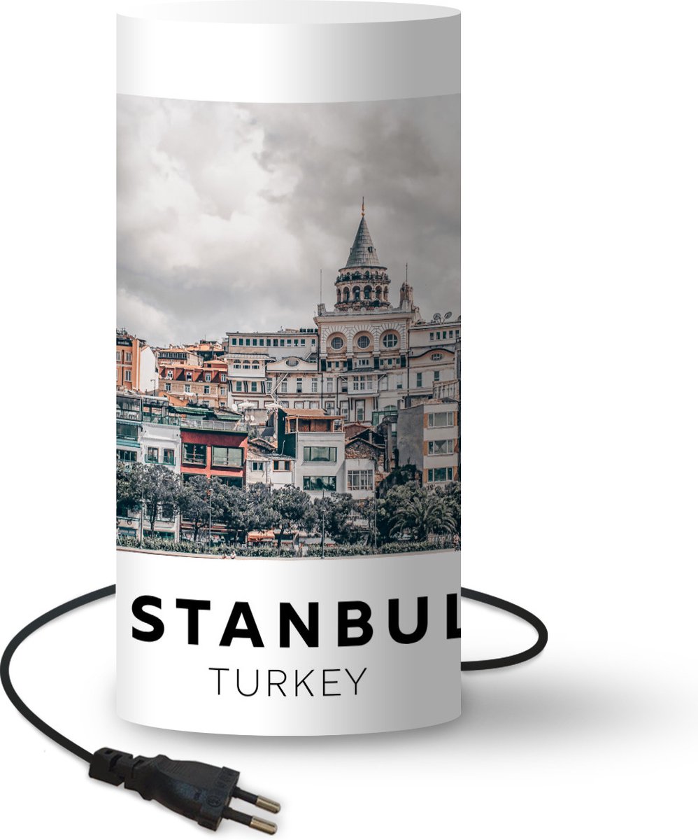 Lamp - Nachtlampje - Tafellamp slaapkamer - Istanbul - Turkije - Architectuur - 54 cm hoog - Ø24.8 cm - Inclusief LED lamp