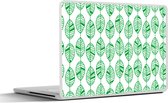 Laptop sticker - 10.1 inch - Patroon - Blad - Groen - 25x18cm - Laptopstickers - Laptop skin - Cover