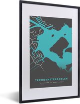 Cadre photo avec affiche - Plan d'étage - Carte - Plan de la ville - Terhornsterpoelen - Nederland - 40x60 cm - Cadre pour affiche