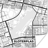 Affiche Carte - Sloterplas - Carte - Plan de la ville - Amsterdam - 100x100 cm XXL