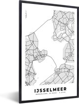 Fotolijst incl. Poster - Kaart - Nederland - IJsselmeer - Plattegrond - Stadskaart - 40x60 cm - Posterlijst