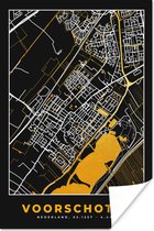 Poster Voorschoten - Plattegrond - Goud - Stadskaart - Kaart - 40x60 cm