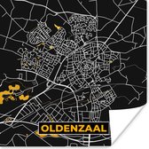 Poster Oldenzaal - Stadskaart - Plattegrond - Black and Gold - Kaart - 50x50 cm