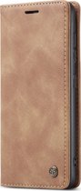 Samsung Galaxy A41 Hoesje - Caseme - Serie - Kunstlederen Bookcase - Bruin - Hoesje Geschikt Voor Samsung Galaxy A41