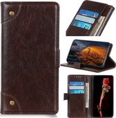 Mobigear Telefoonhoesje geschikt voor LG K50s Hoesje | Mobigear Ranch Bookcase Portemonnee | Pasjeshouder voor 3 Pasjes | Telefoonhoesje voor Pinpas / OV Kaart / Rijbewijs - Bruin