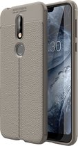 Mobigear Hoesje geschikt voor Nokia 7.1 Telefoonhoesje Flexibel TPU | Mobigear Luxury Backcover | 7.1 Case | Back Cover - Grijs