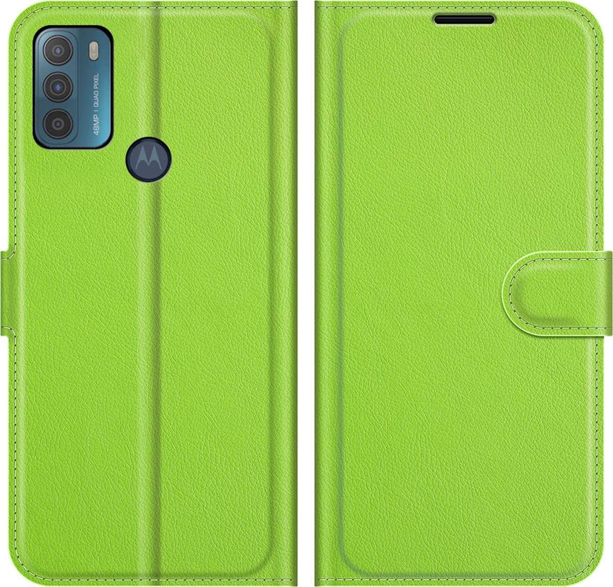 Mobigear Telefoonhoesje geschikt voor Motorola Moto G50 Hoesje | Mobigear Classic Bookcase Portemonnee | Pasjeshouder voor 3 Pasjes | Telefoonhoesje voor Pinpas / OV Kaart / Rijbewijs - Groen