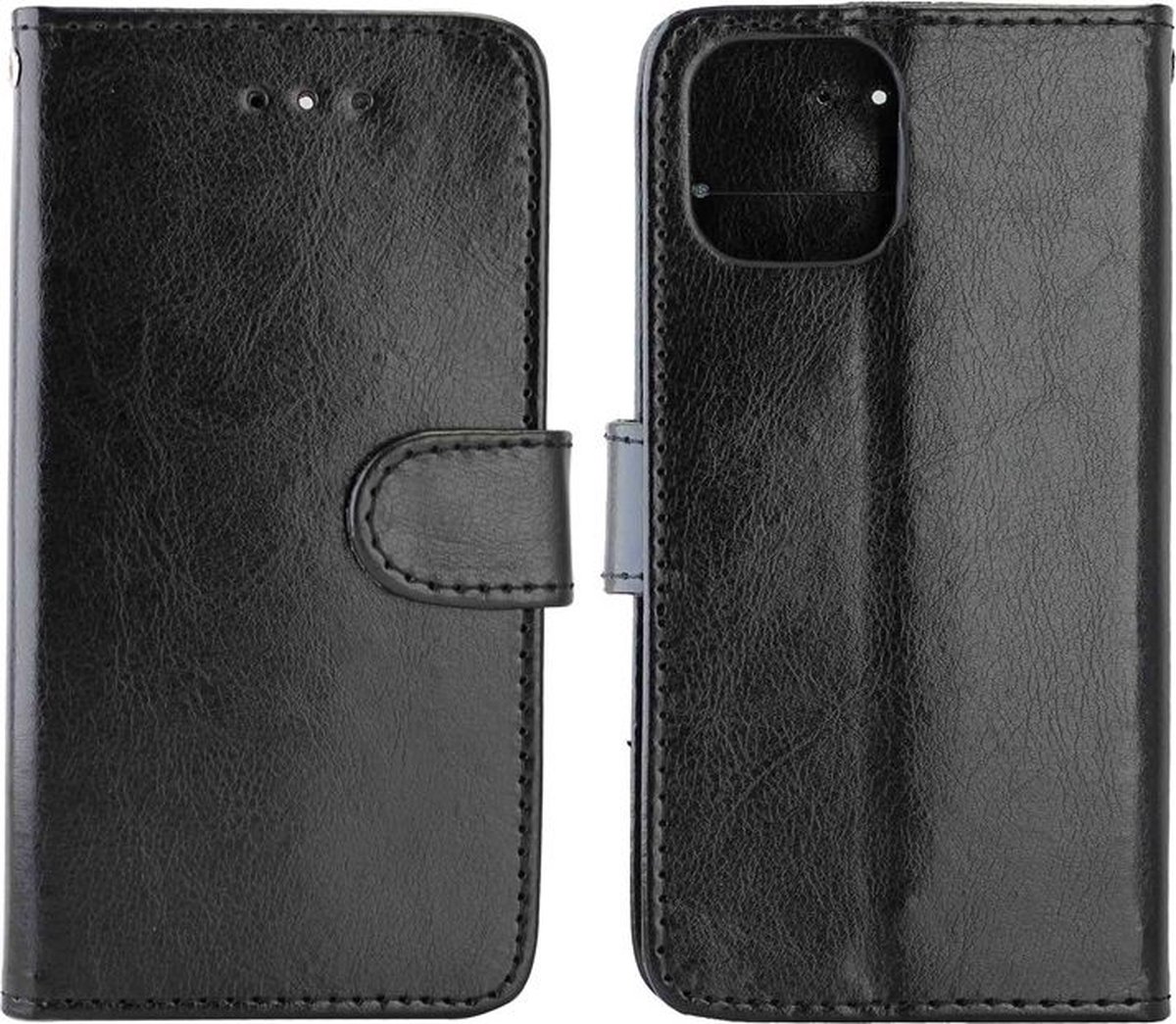 Mobigear Telefoonhoesje geschikt voor Apple iPhone 12 Pro Hoesje | Mobigear Wallet Bookcase Portemonnee | Pasjeshouder voor 3 Pasjes | Telefoonhoesje voor Pinpas / OV Kaart / Rijbewijs - Zwart