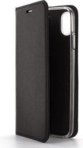 Mobigear Telefoonhoesje geschikt voor Apple iPhone XS Max Hoesje | Mobigear Wallet Bookcase Portemonnee | Pasjeshouder voor 1 Pasje | Telefoonhoesje voor Pinpas / OV Kaart / Rijbewijs - Zwart