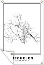 Tuinposters buiten België – Mechelen – Stadskaart – Kaart – Zwart Wit – Plattegrond - 60x90 cm - Tuindoek - Buitenposter