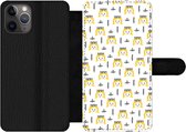 Bookcase Geschikt voor iPhone 11 Pro Max telefoonhoesje - Meisjes - Prinses - Kroon - Patronen - Girl - Kids - Kinderen - Met vakjes - Wallet case met magneetsluiting